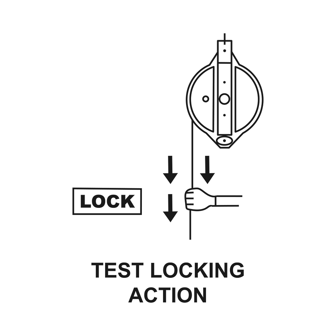Test locking action diagram
